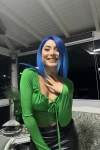Kadın Zümrüt Yeşili Asimetrik Kesim Crop Tül Bluz (zck0569)