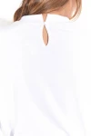 Beyaz Alttan Çıtçıtlı Uzun kol Bodysuit