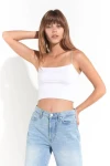 Kadın Beyaz İp Askılı Basic Büstiyer (ZCK0175)
