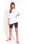 Beyaz Ön Arka Baskılı Oversize Sweatshirt (ZCK0128)