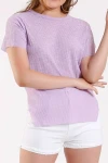 Lila Yanı Yırtmaçlı T-Shirt (ZA003)