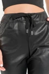 Siyah Beli Lastikli Cep Detayli Deri Pantolon (zck0150)