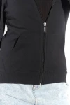 Siyah Kapüşonlu Fermuarlu Uzun Sweatshirt(ZCK0174)