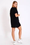 Siyah Kısa Kol Tişört Elbise (BS026)