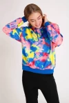 Çok Renkli Batik Kapşonlu Sweatshirt (ZCK082)