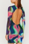 Çok Renkli İçi Astarlı Uzun Kollu Mini Elbise (zck0511)