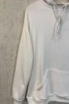 Ekru Kanguru Cepli Sırt Baskılı Oversize Sweatshirt (zck0354)