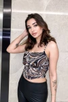 Kadın Kahverengi Transparan Detaylı Bluz (zck0420)