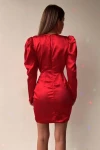 Kırmızı Saten Elbise (zck0380)
