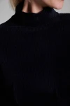 Lacivert Alttan Çıtçıtlı Fitilli Kaşkorse Bodysuit(ZCK089)