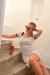 Kadın Siyah Beyaz Çizgili Madonna Yaka Kaşkorse Mini Elbise (zck0514)