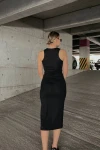 Kadın Siyah Midi Boy Kalem Elbise (zck0486)