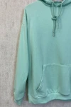 Su Yeşili Kanguru Cepli Sırt Baskılı Oversize Sweatshirt (zck0354)