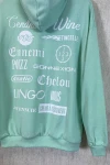 Su Yeşili Kapüşonlu Sırt Baskılı Oversize Sweatshirt (zck0353)
