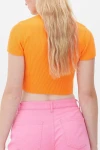 Kadın Turuncu Halka Detaylı Triko Crop Body (zck0529)