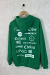 Zümrüt Yeşili Kapüşonlu Sırt Baskılı Oversize Sweatshirt (zck0353)