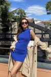 Kadın Saks Mavisi Triko Kolsuz Mini Boy Elbise (zck0559)